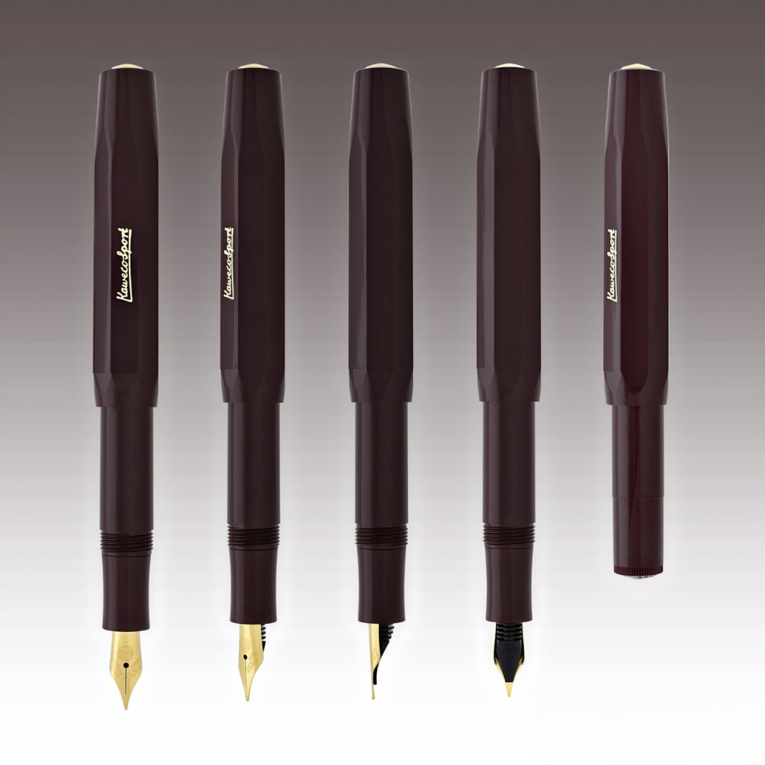 Kaweco Classic Sport Fountain Pen in Bordeaux — Kaweco fountain pen — precision nib writing instrument, at Cityluxe Singapore stationery store