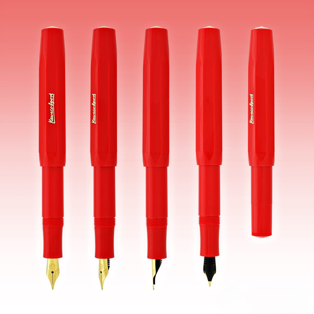 Kaweco Classic Sport Fountain Pen - Red — flat lay