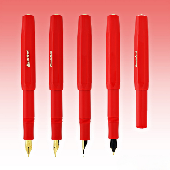 Kaweco Classic Sport Fountain Pen - Red — flat lay