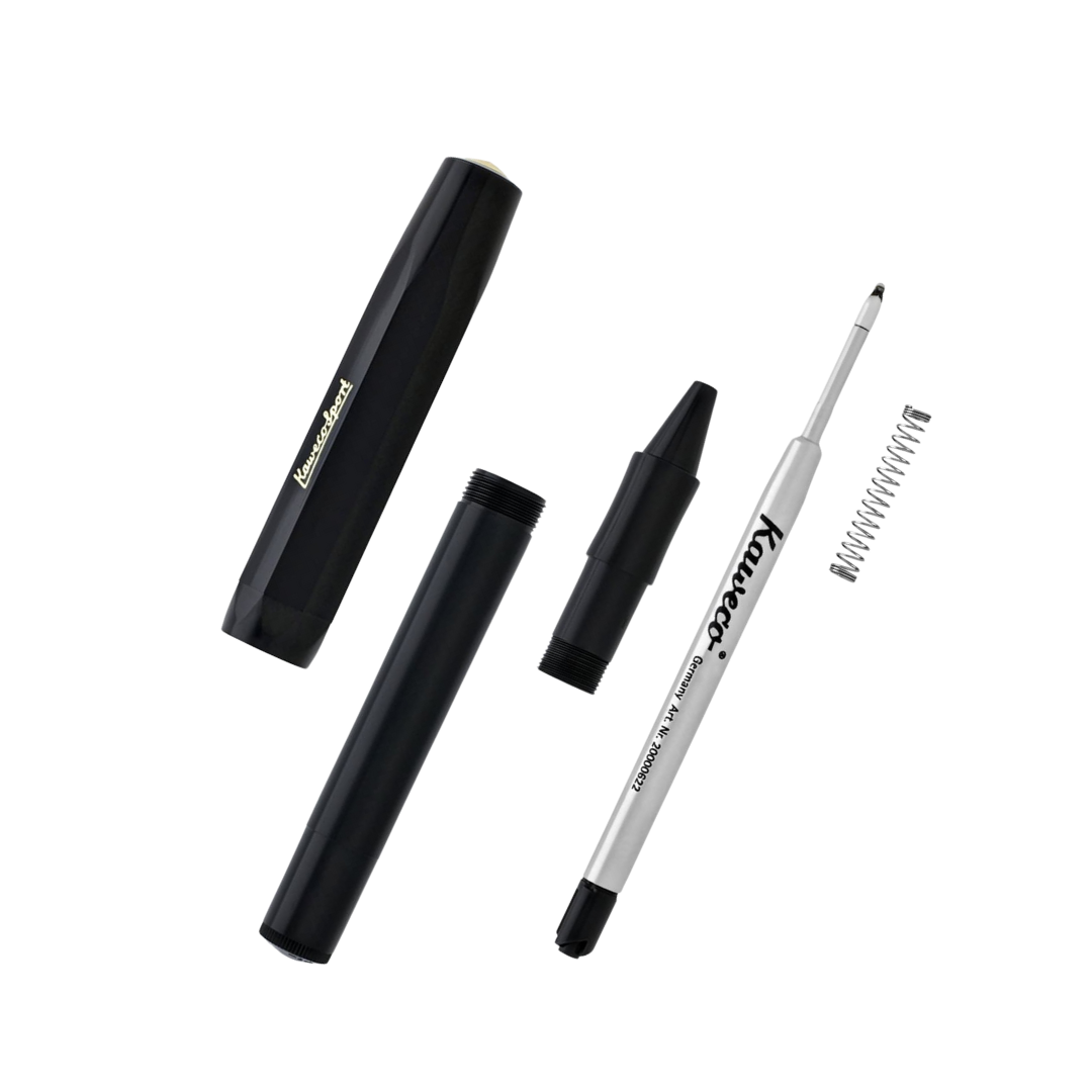 Kaweco Classic Sport Gel Rollerball Pen in Black — Kaweco rollerball pen — fluid gel ink writing instrument, at Cityluxe Singapore