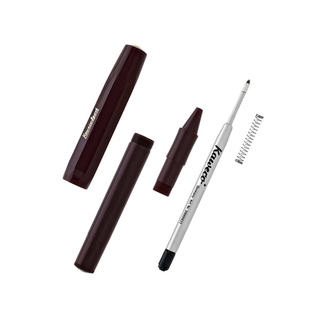 Kaweco Classic Sport Gel Roller Pen - Bordeaux — writing at an angle