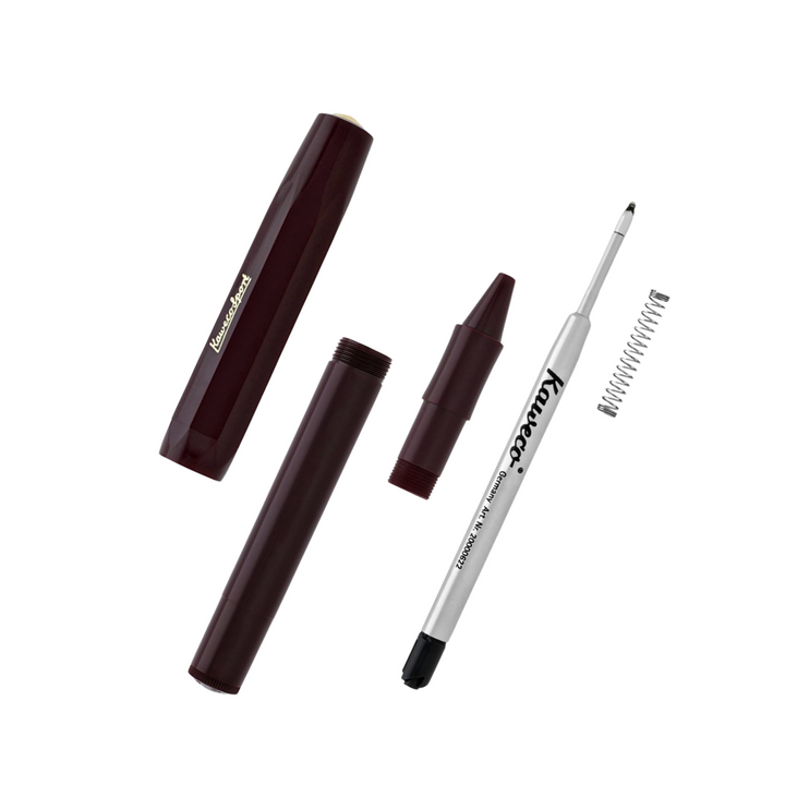 Kaweco Classic Sport Gel Roller Pen - Bordeaux — writing at an angle