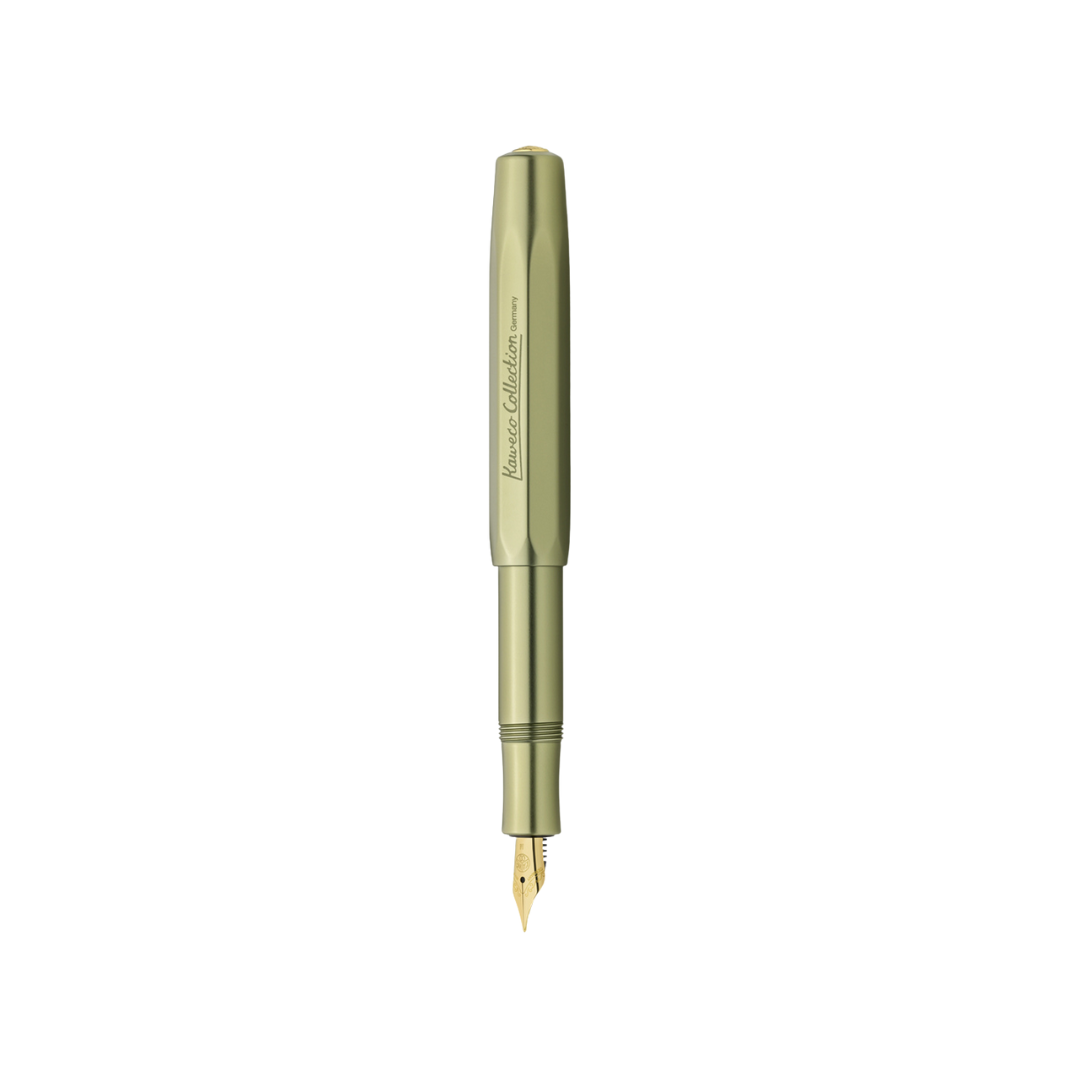 Kaweco Collection Fountain Pen - Olivine — uncapped with cap posted