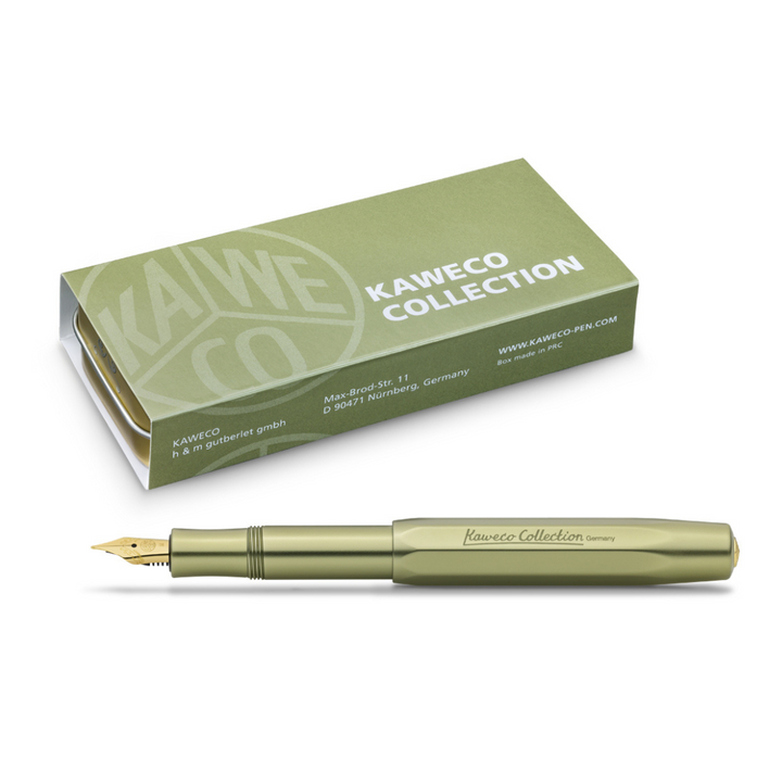 Kaweco Collection Fountain Pen - Olivine — writing at an angle