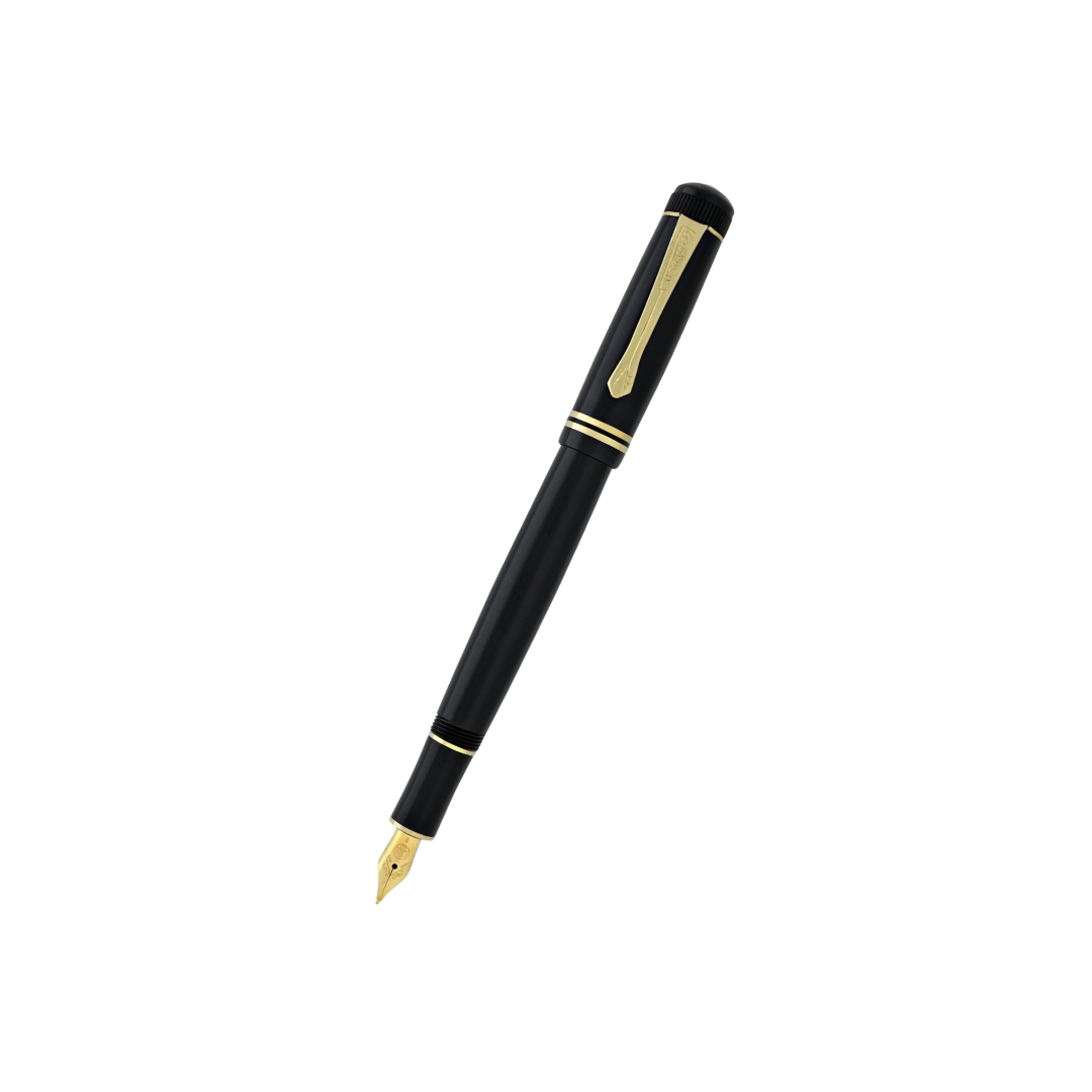 Kaweco DIA2 Fountain Pen - Black with Gold Trim — capped
