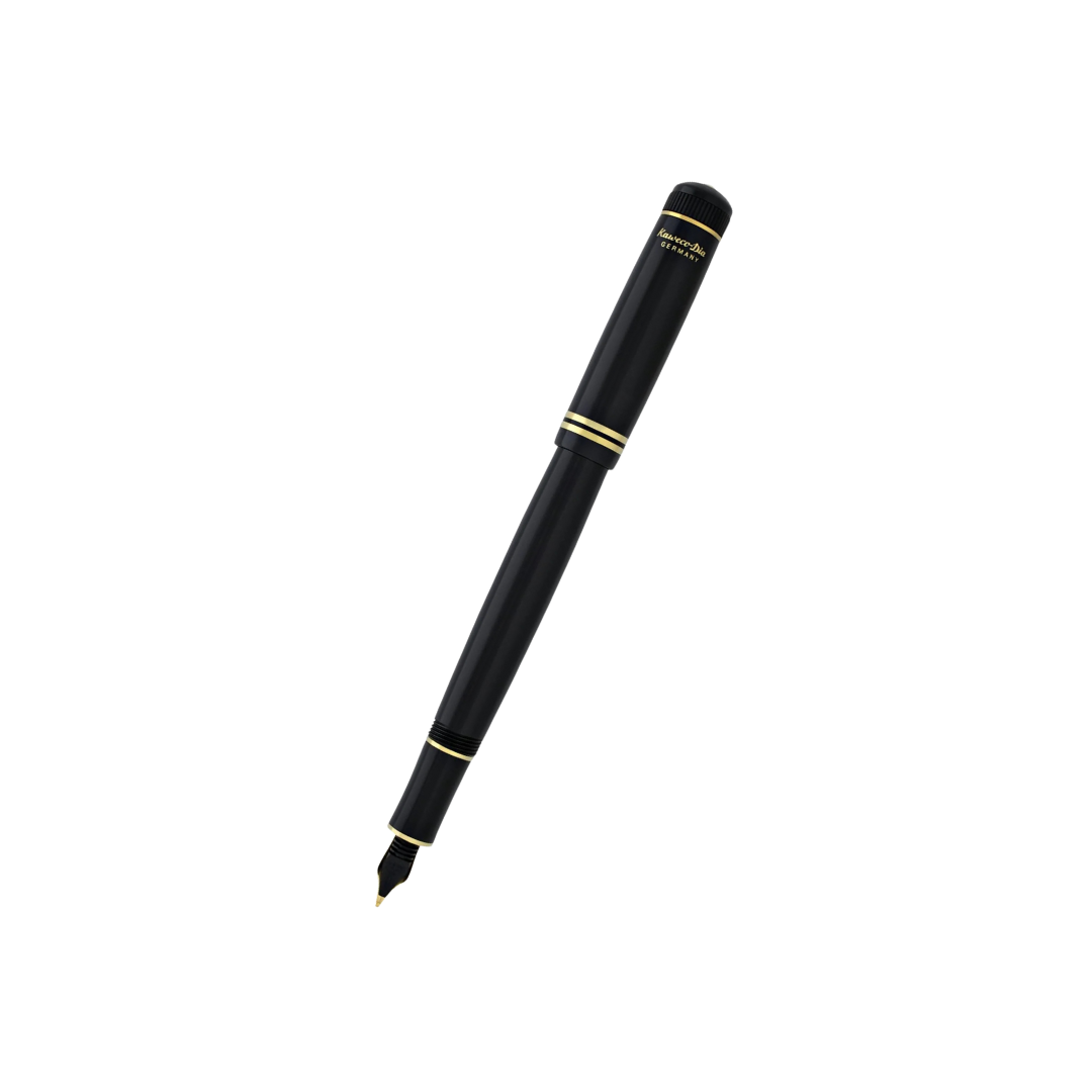 Kaweco DIA2 Fountain Pen - Black with Gold Trim — with packaging