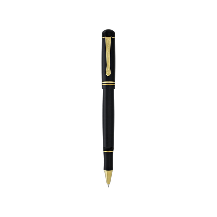 Kaweco DIA2 Rollerball Pen - Black with Gold Trim — flat lay