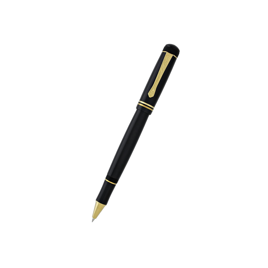 Kaweco DIA2 Rollerball Pen - Black with Gold Trim — capped