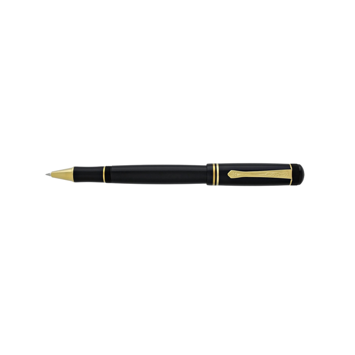 Kaweco DIA2 Rollerball Pen - Black with Gold Trim — flat lay
