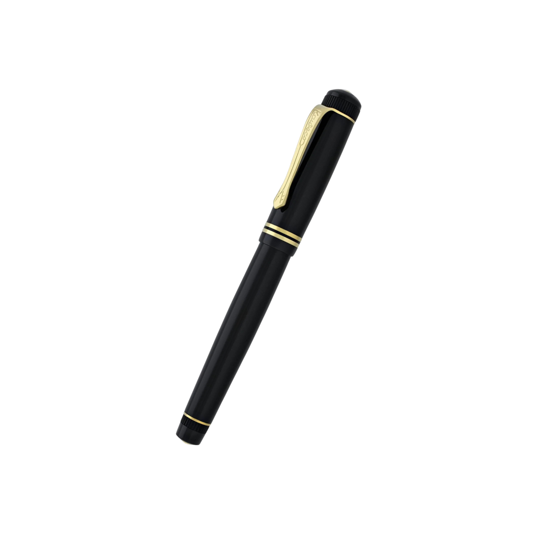 Kaweco DIA2 Rollerball Pen - Black with Gold Trim — barrel detail