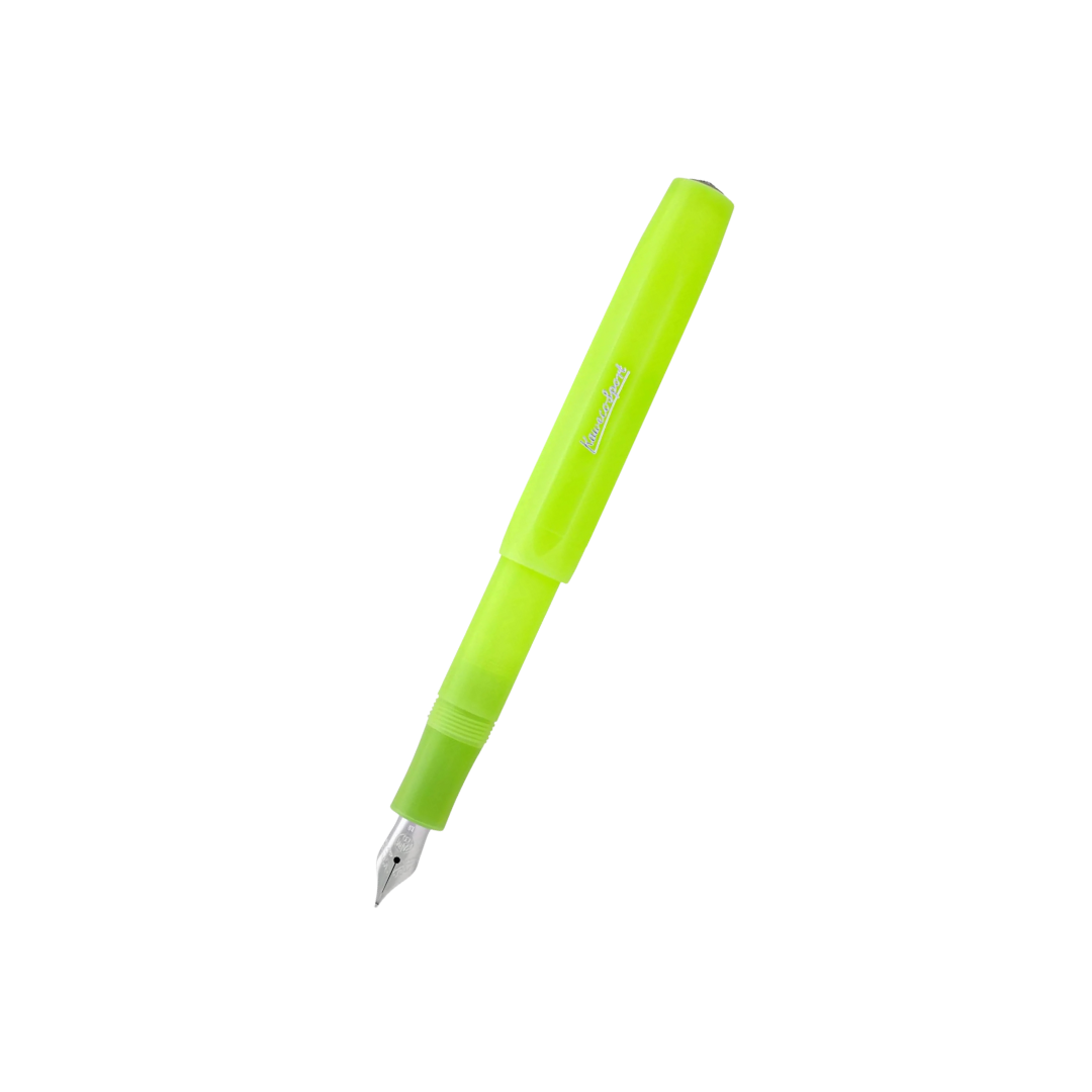 Kaweco Frosted Sport Fountain Pen - Fine Lime — capped