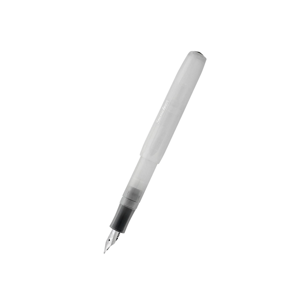 Kaweco Frosted Sport Fountain Pen - Natural Coconut — uncapped with cap posted