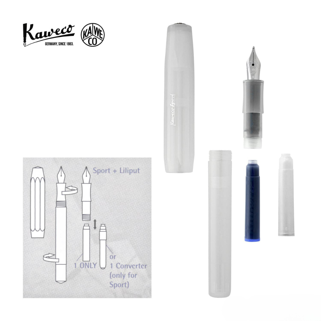 Kaweco Frosted Sport Fountain Pen - Natural Coconut — flat lay