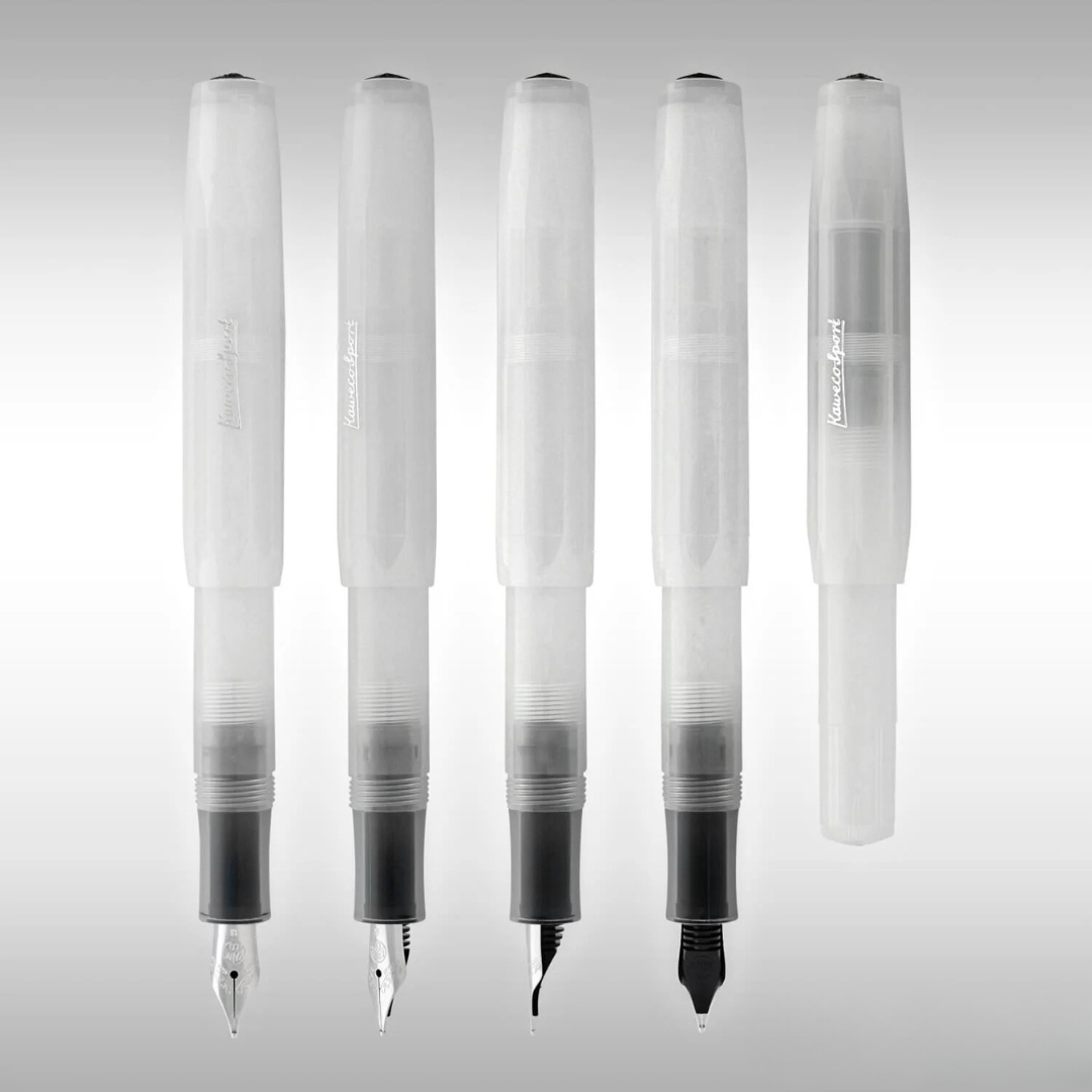 Kaweco Frosted Sport Fountain Pen - Natural Coconut — flat lay
