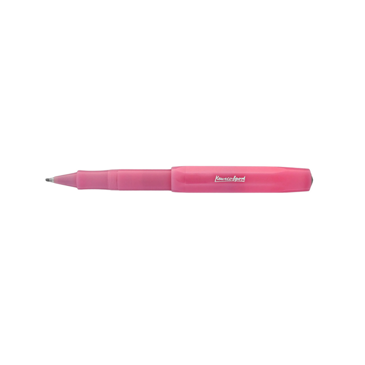 Kaweco Frosted Sport Gel Rollerball Pen - Blush Pitaya — writing at an angle