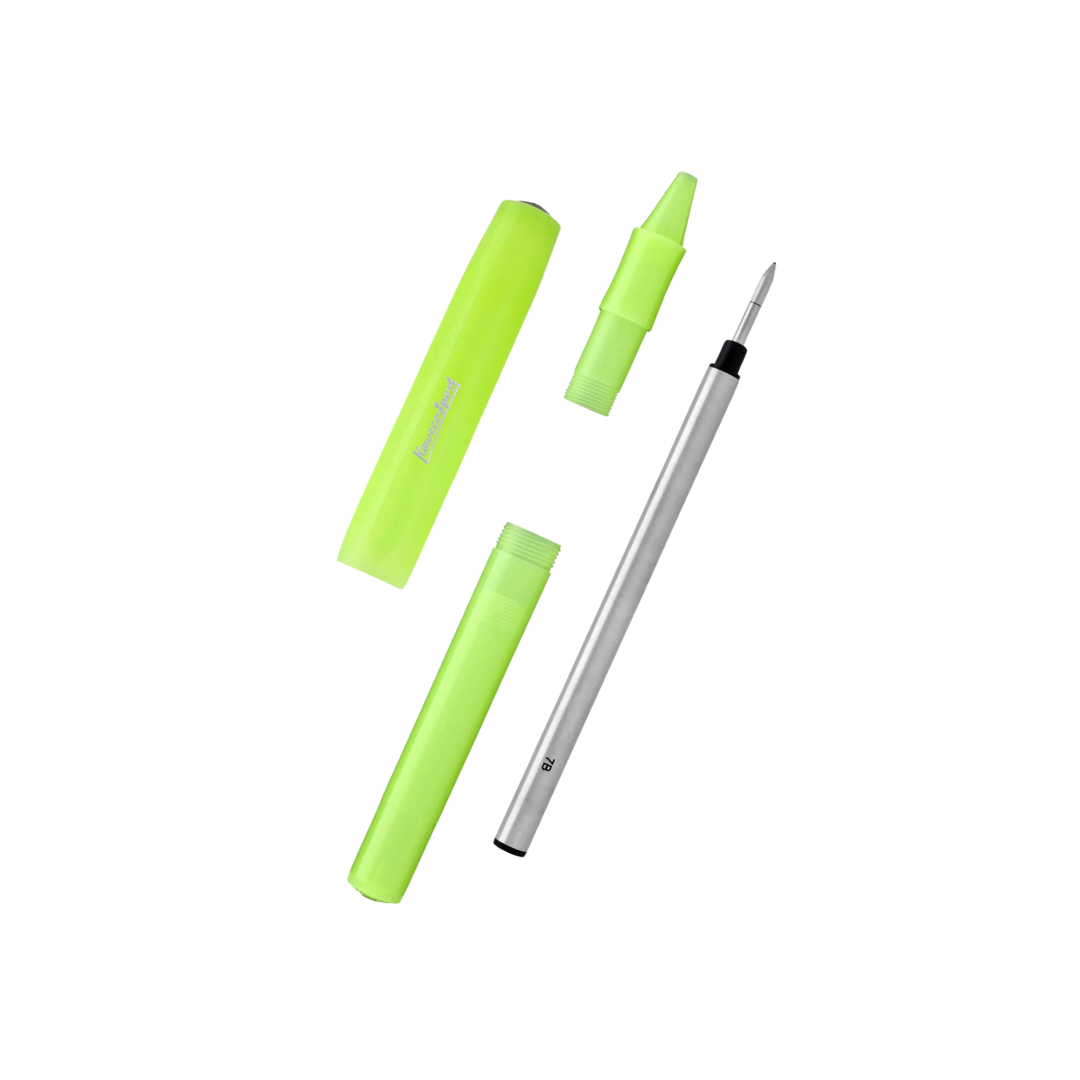 Kaweco Frosted Sport Gel Rollerball Pen - Fine Lime — with packaging
