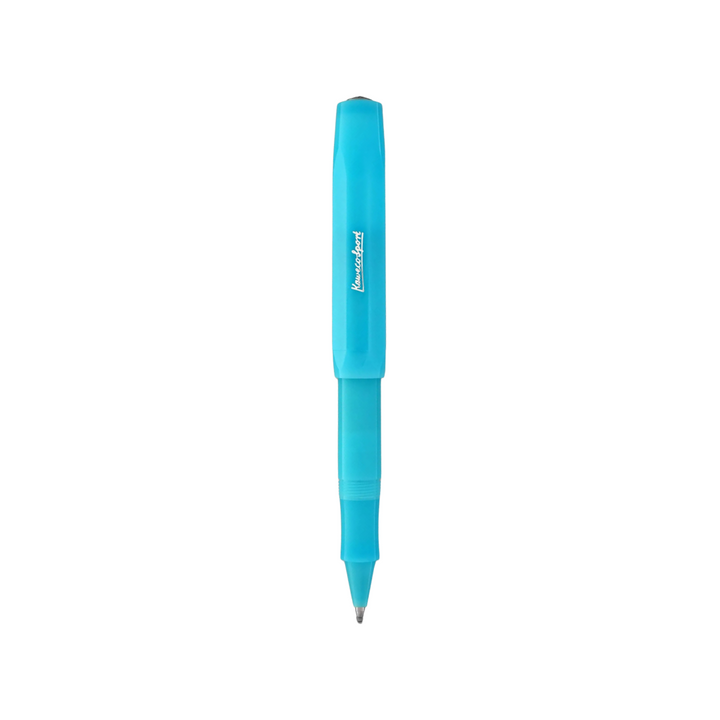 Kaweco Frosted Sport Gel Rollerball Pen - Light Blueberry — writing at an angle