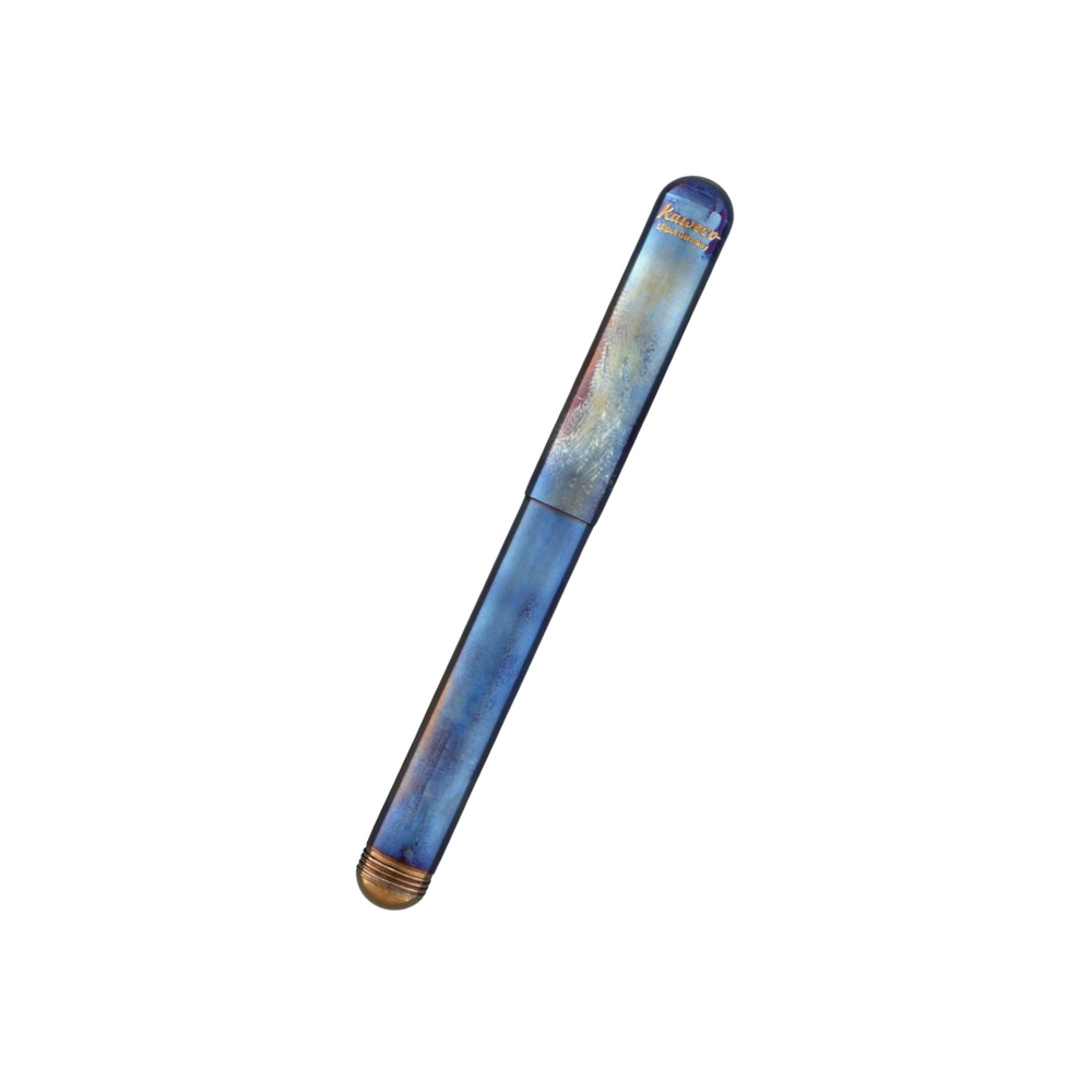 Kaweco LILIPUT Ballpoint Pen - Fireblue with Cap — uncapped with cap posted