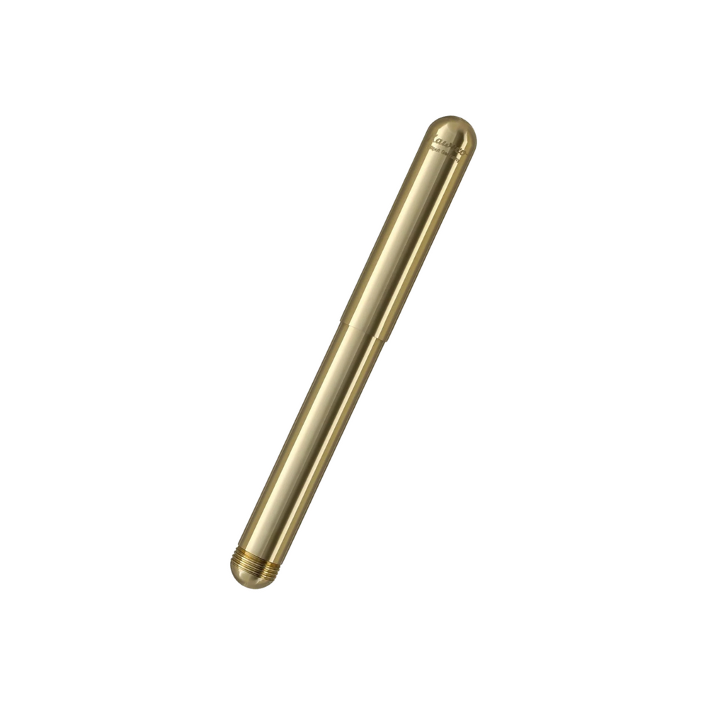 Kaweco Liliput Ballpoint Pen - Brass With Cap — uncapped with cap posted