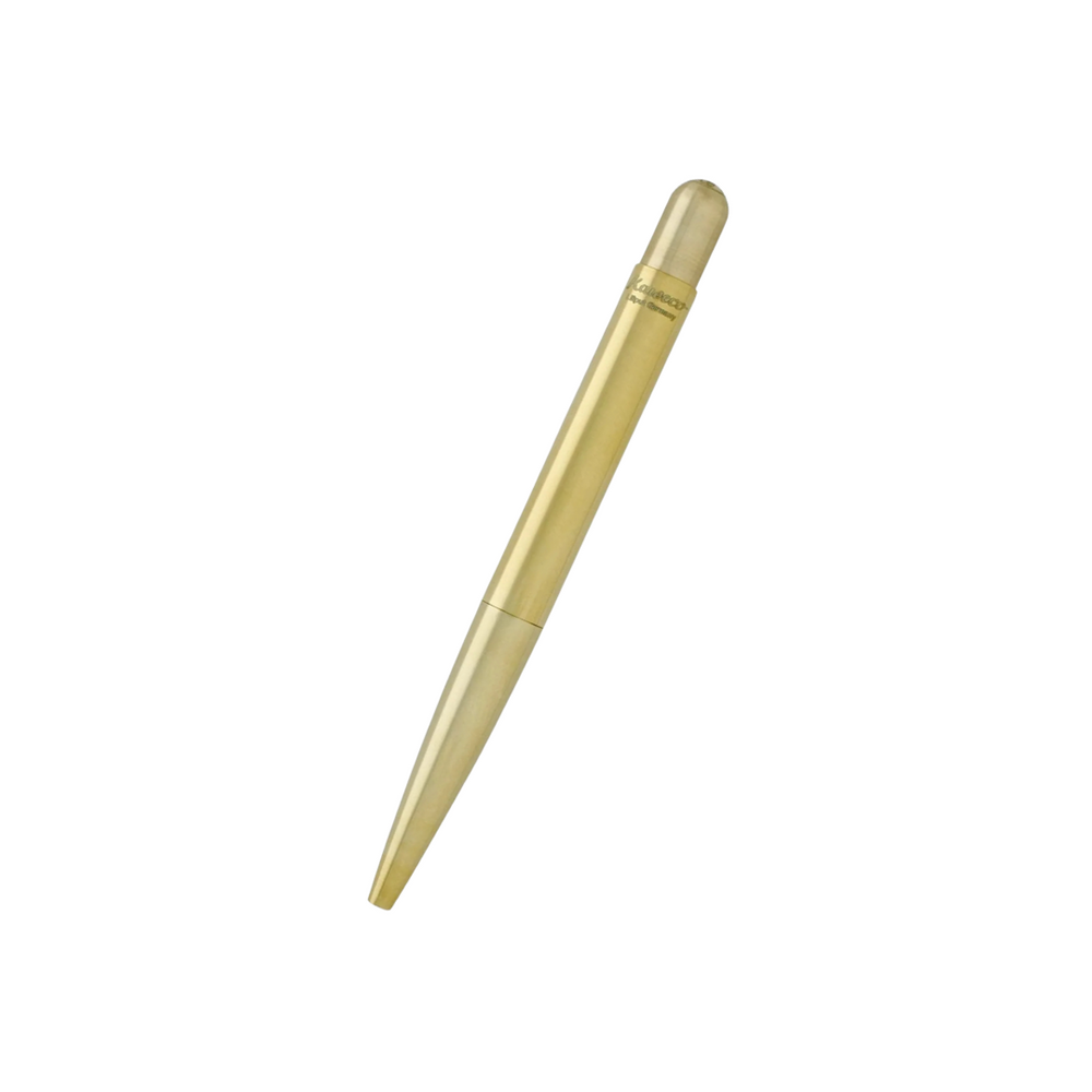 Kaweco Liliput Ballpoint Pen - Brass — uncapped with cap posted