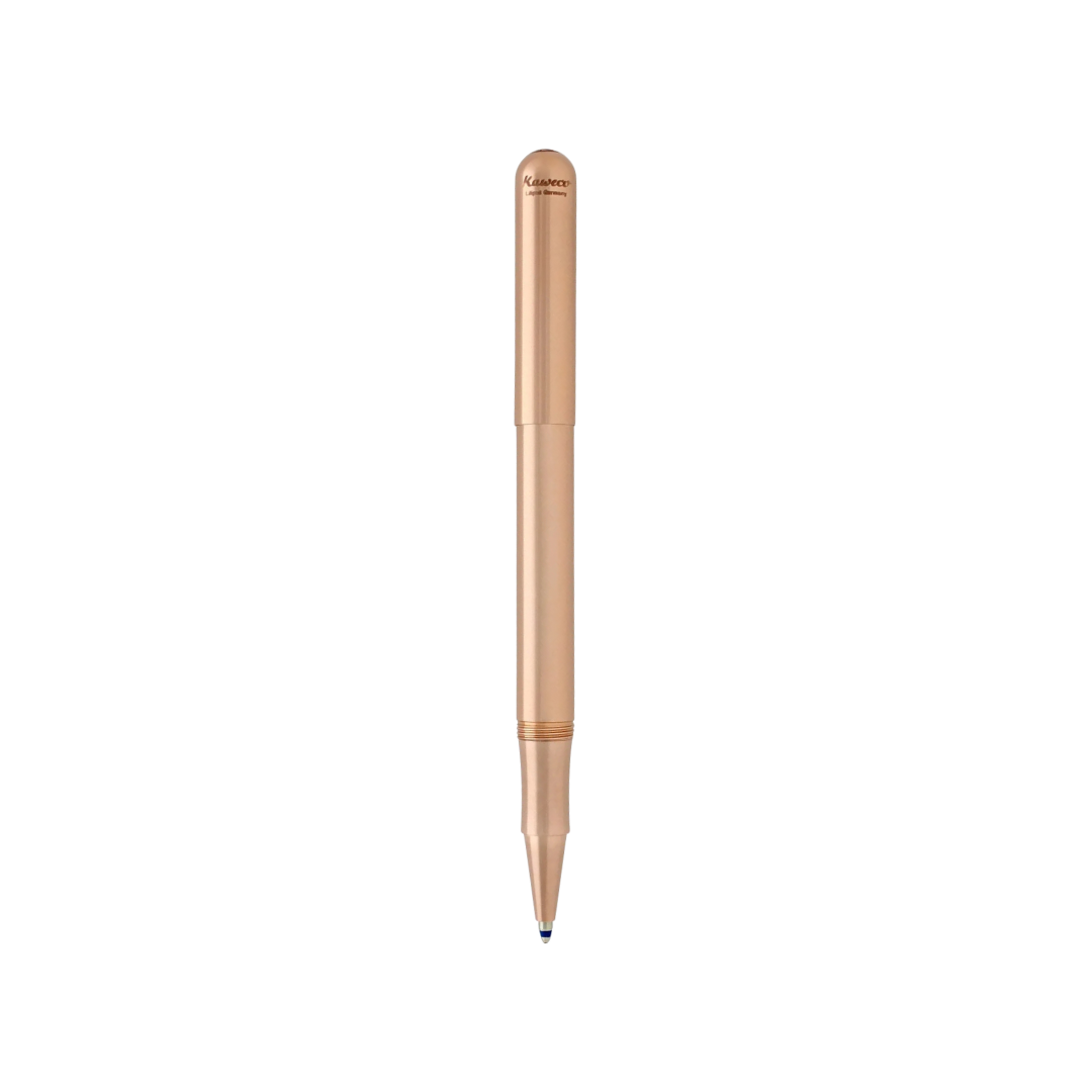 Kaweco Liliput Ballpoint Pen - Copper with Cap — writing at an angle