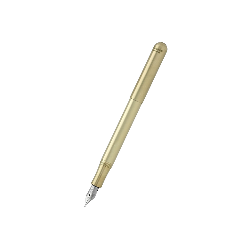 Kaweco Liliput Fountain Pen - Brass — uncapped with cap posted