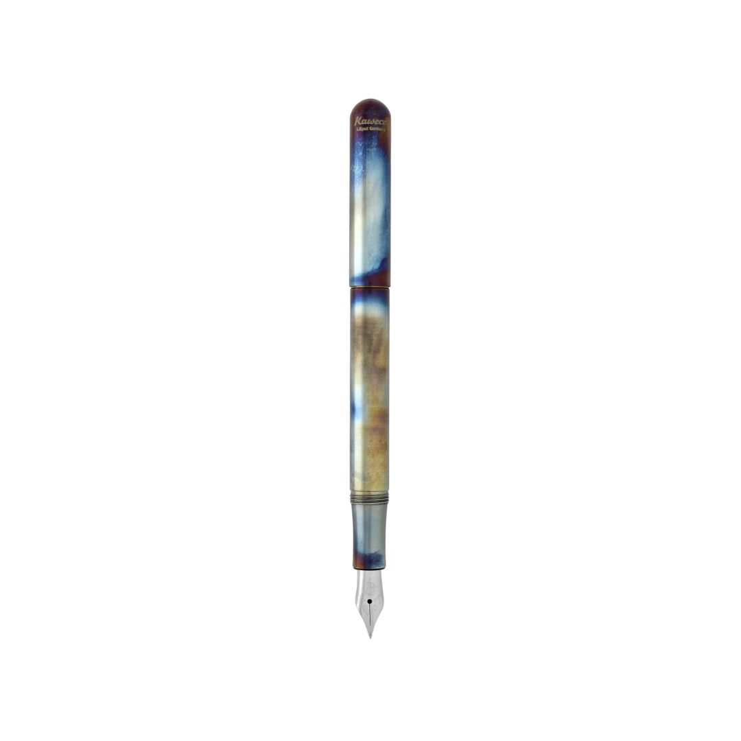 Kaweco Liliput Fountain Pen - Fireblue — writing at an angle