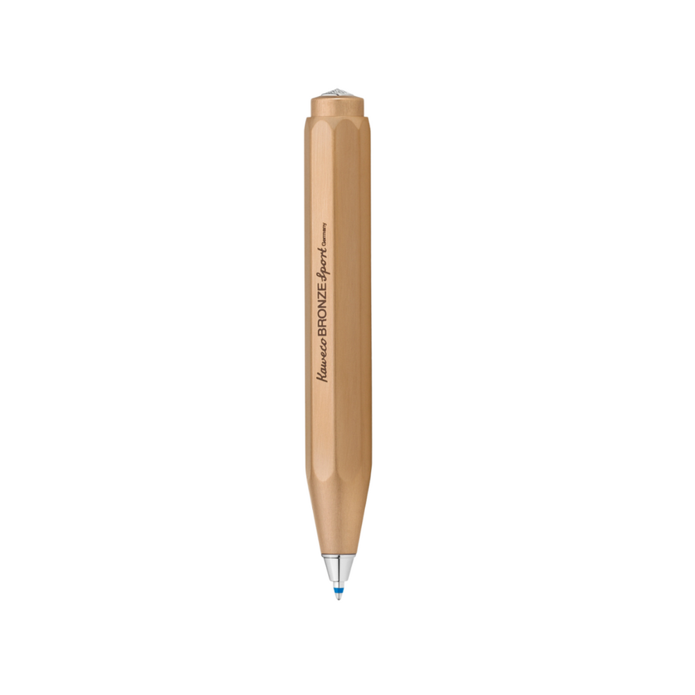 Kaweco Bronze Sport Ballpoint Pen — uncapped with cap posted