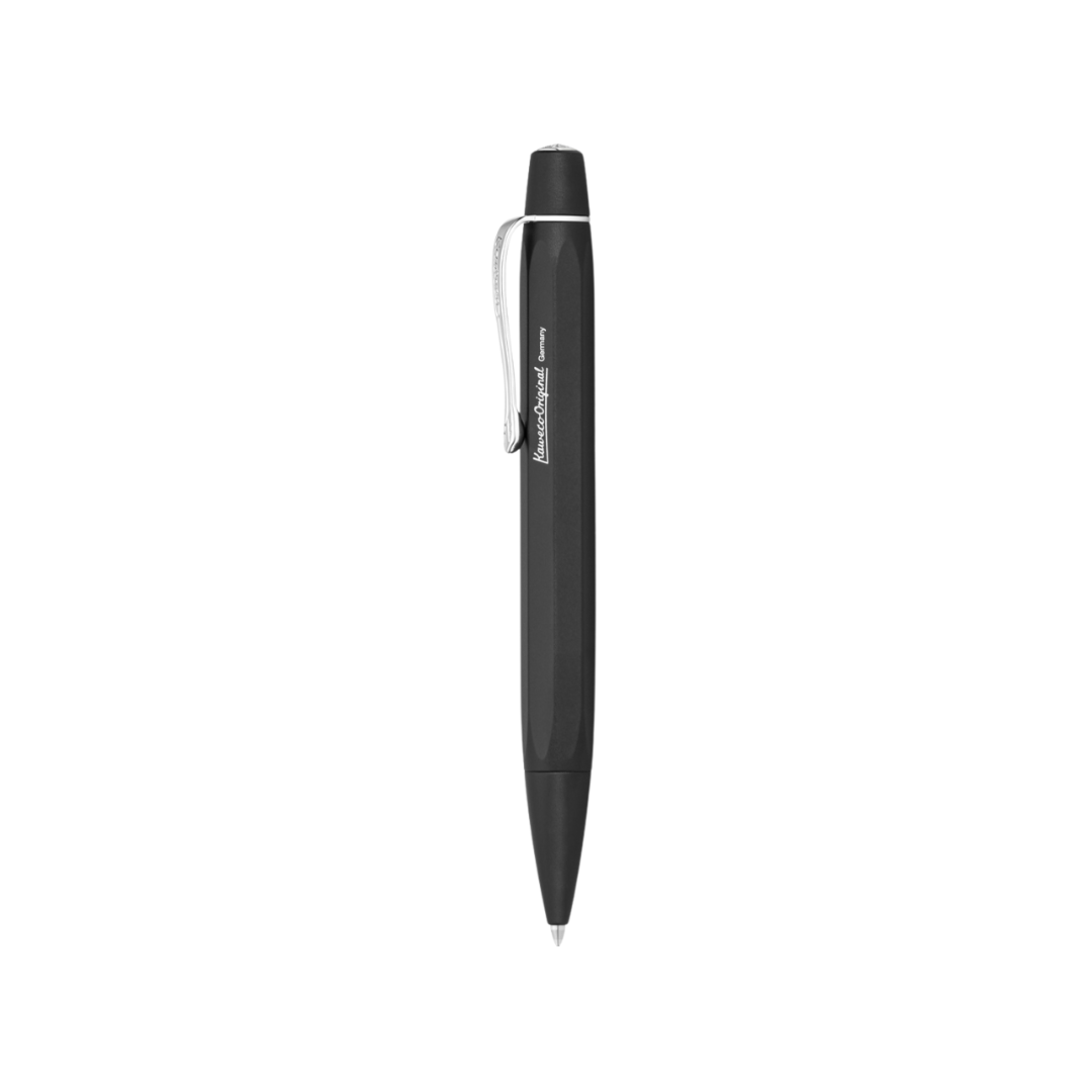 Kaweco ORIGINAL Ballpoint Pen Black Chrome — uncapped with cap posted