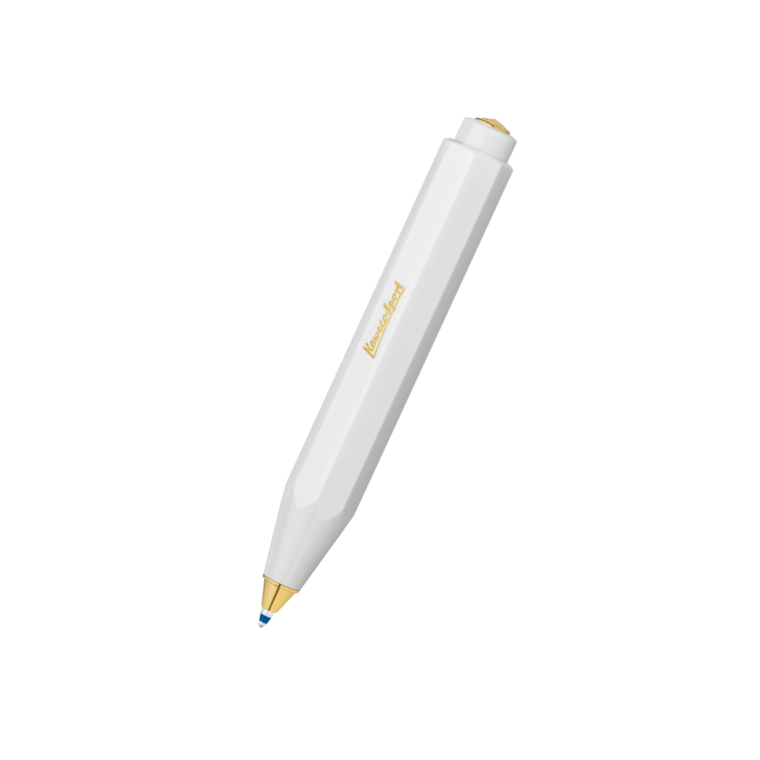 Kaweco Classic Sport Ballpoint Pen in White — Kaweco ballpoint pen — reliable smooth-writing everyday pen, at Cityluxe Singapore