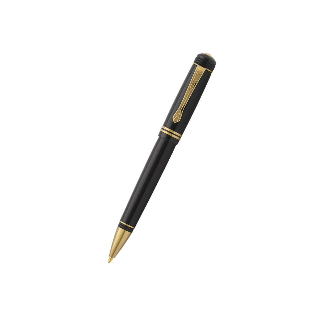 Kaweco DIA2 Ballpoint Pen - Black with Gold Trim — capped