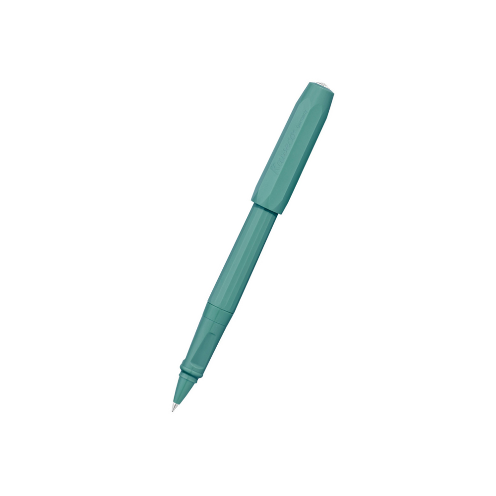 Kaweco Perkeo Rollerball Pen Pack - All BREEZY TEAL — uncapped with cap posted