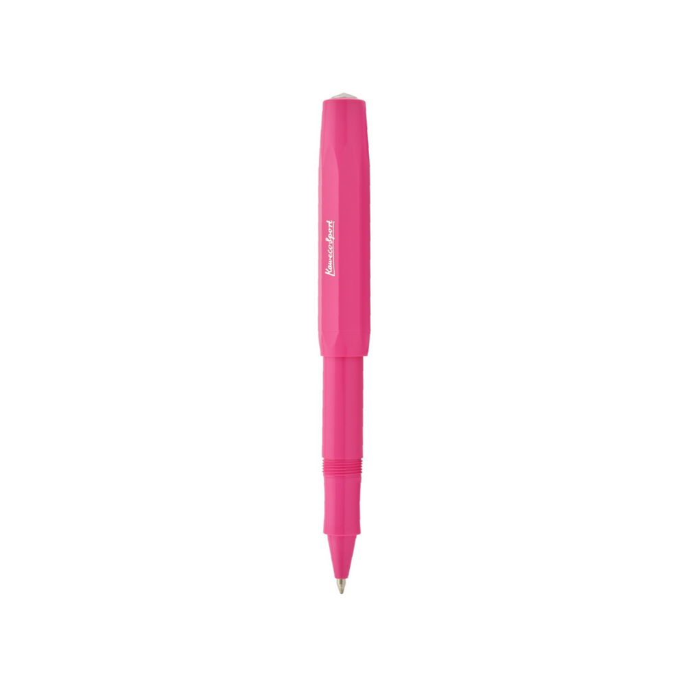 Kaweco Skyline Sport Gel Rollerball Pen - Pink — uncapped with cap posted