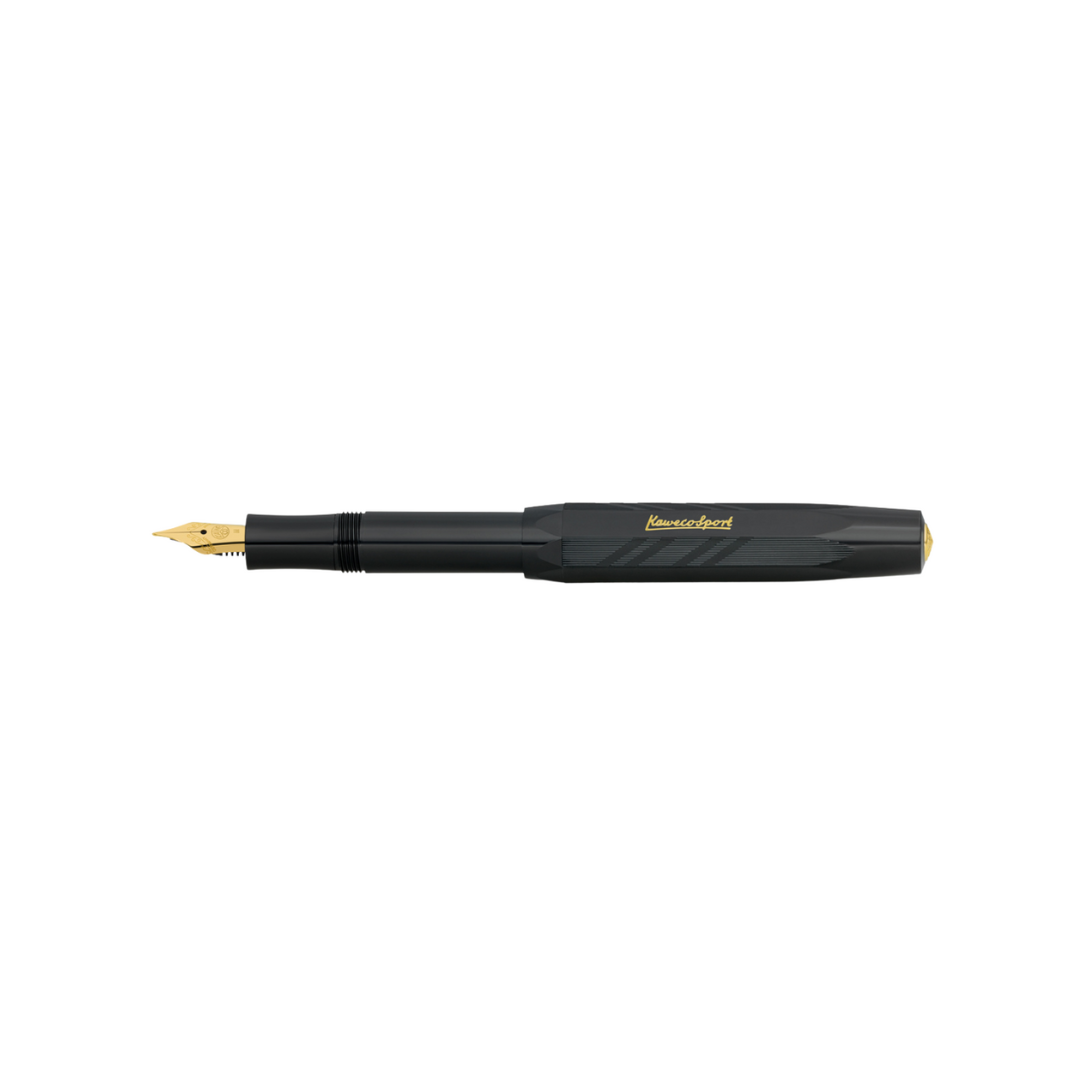 Kaweco Classic Sport Guilloche 1935 Fountain Pen - Black — nib close-up