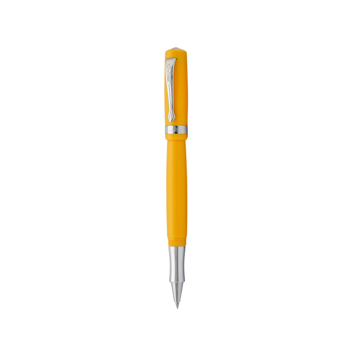 Kaweco STUDENT Rollerball Pen - Yellow — uncapped with cap posted