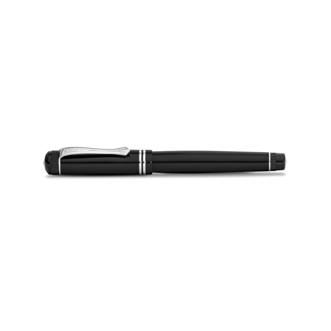 Kaweco DIA2 Rollerball Pen - Black with Chrome Trim — flat lay