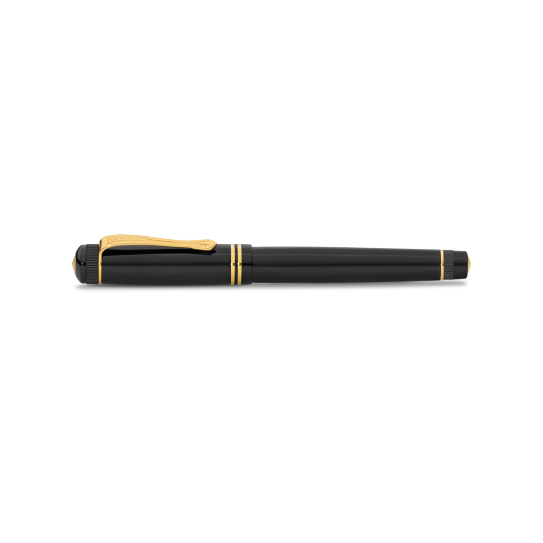 Kaweco DIA2 Rollerball Pen - Black with Gold Trim — flat lay