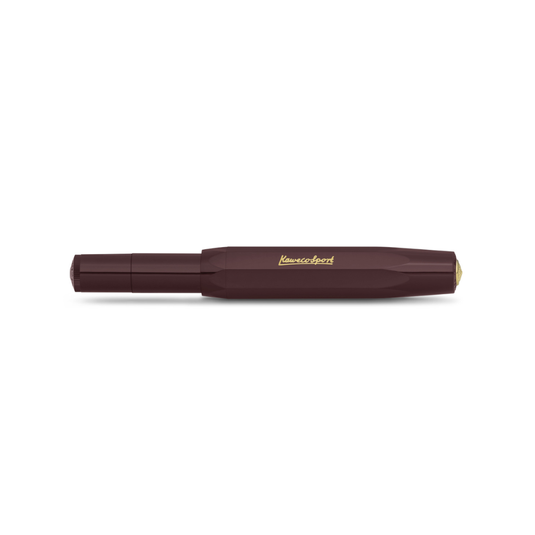 Kaweco Classic Sport Gel Roller Pen - Bordeaux — flat lay