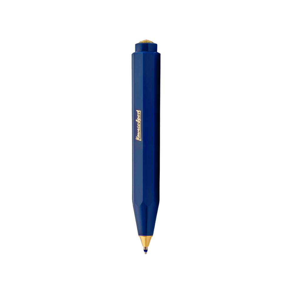 Kaweco Classic Sport Ballpoint Pen - Blue — uncapped with cap posted