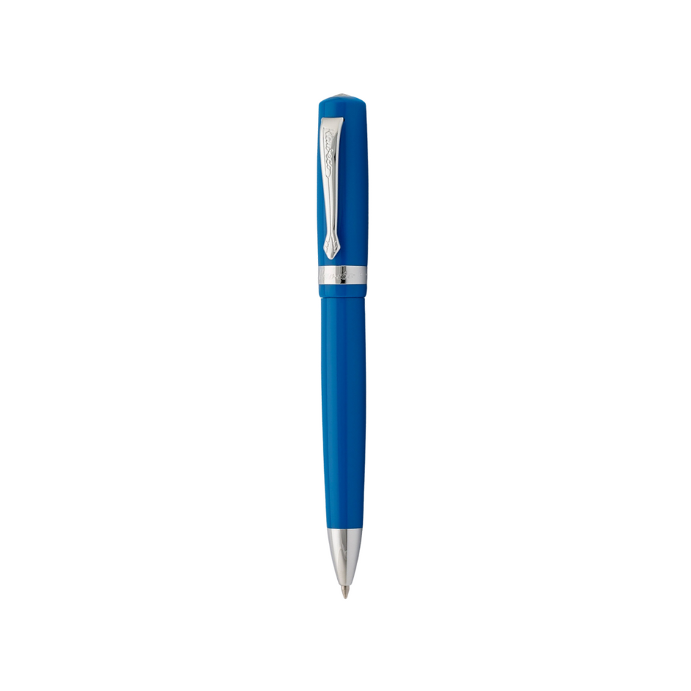 Kaweco STUDENT Ballpoint Pen - Vintage Blue — uncapped with cap posted