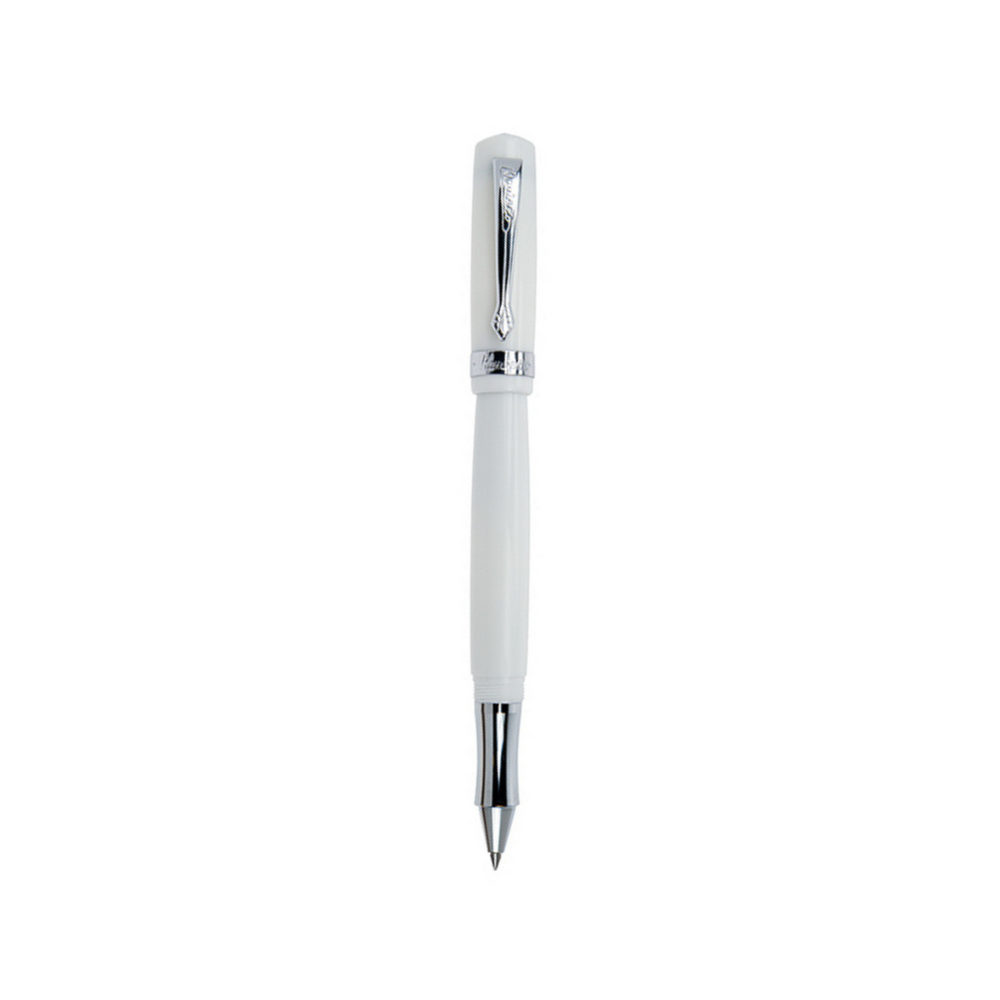 Kaweco STUDENT Rollerball Pen - White — uncapped with cap posted
