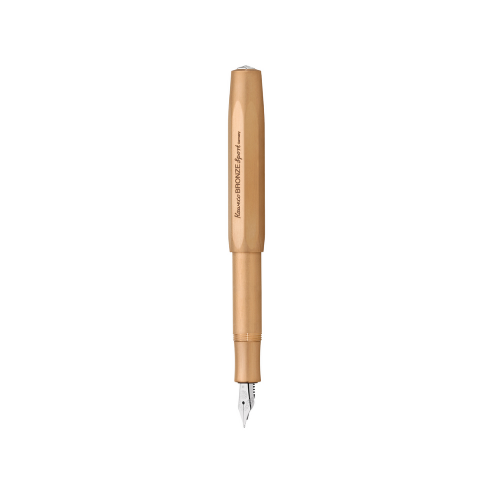 Kaweco Bronze Sport Fountain Pen — uncapped with cap posted