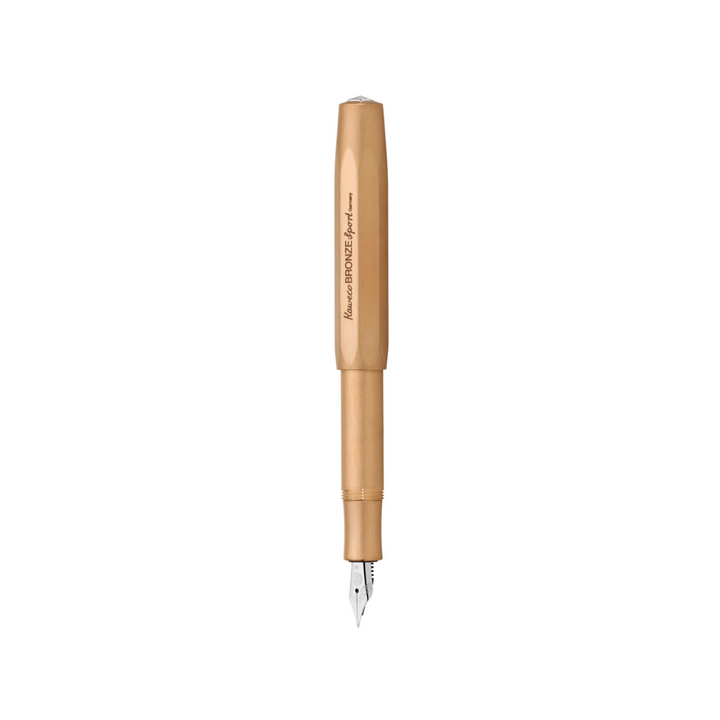 Kaweco Bronze Sport Fountain Pen — uncapped with cap posted