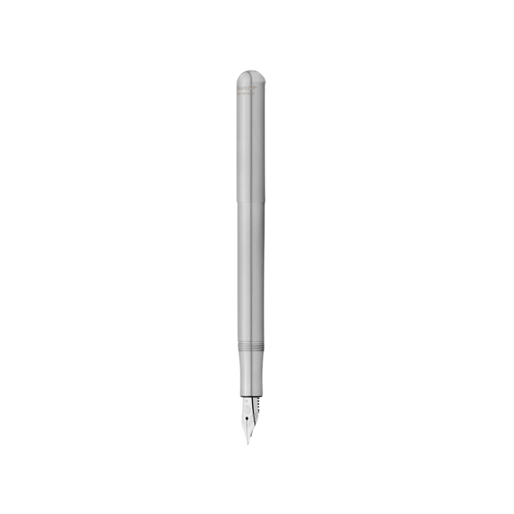 Kaweco Liliput Fountain Pen - Stainless Steel — uncapped with cap posted