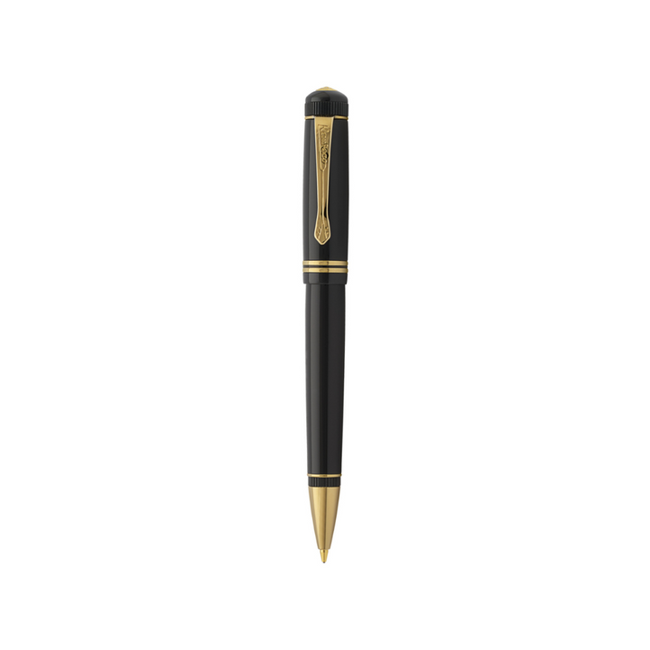 Kaweco DIA2 Ballpoint Pen - Black with Gold Trim — uncapped with cap posted