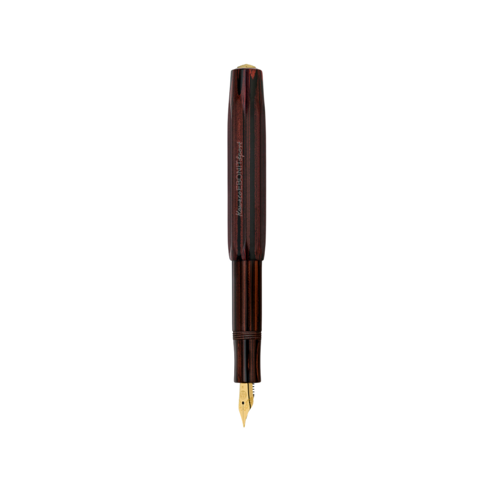 Kaweco EBONIT Sport 140 Years Anniversary Edition Fountain Pen Set — uncapped with cap posted