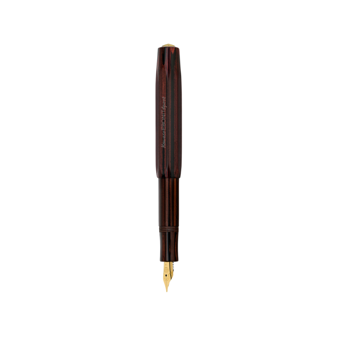 Kaweco EBONIT Sport 140 Years Anniversary Edition Fountain Pen Set — uncapped with cap posted