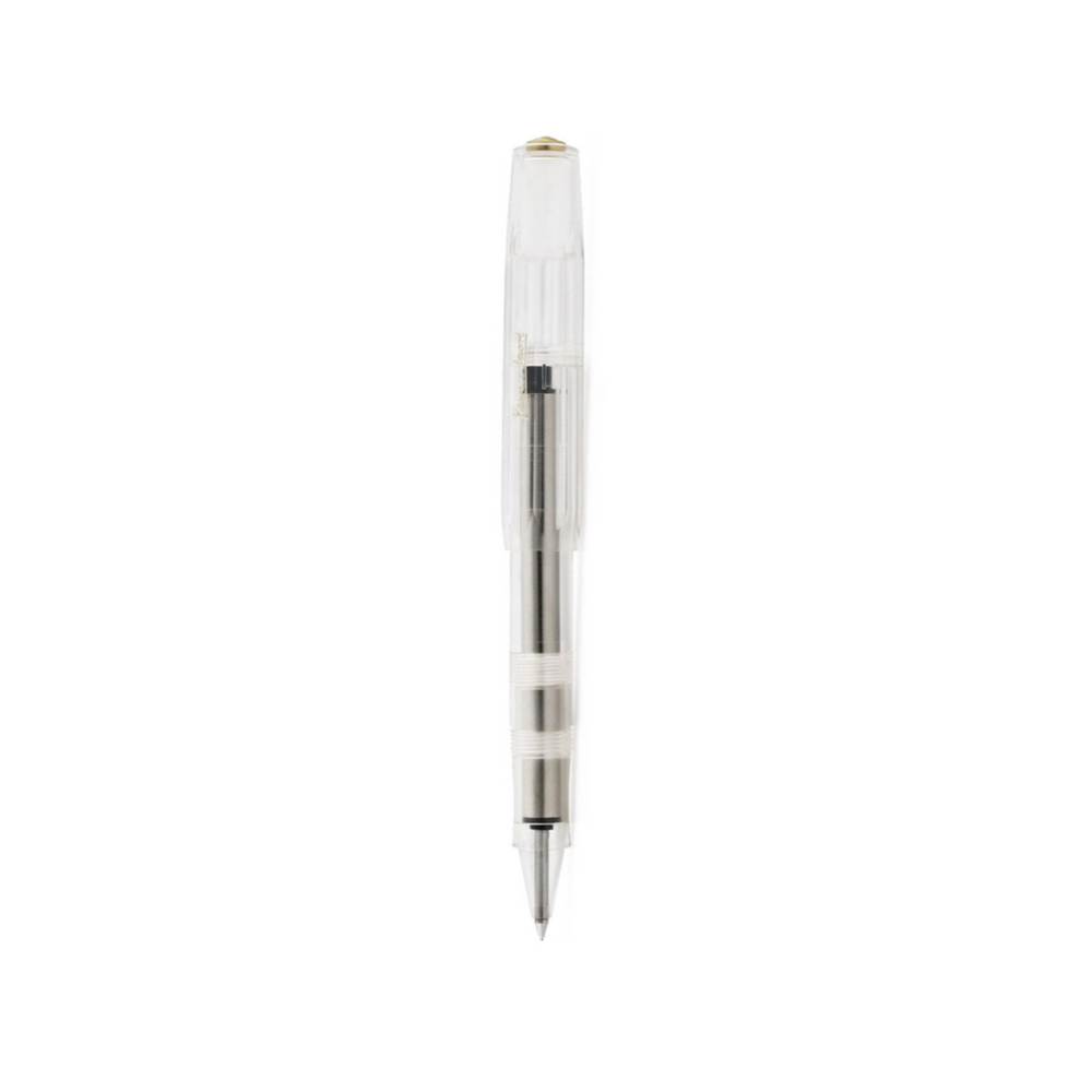 Kaweco Classic Sport Gel Roller Pen - Transparent — uncapped with cap posted