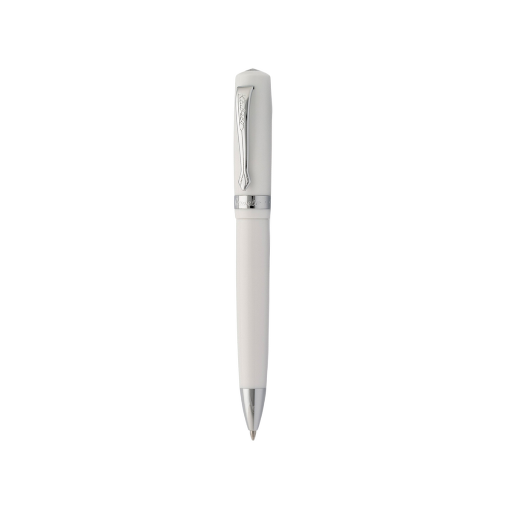 Kaweco STUDENT Ballpoint Pen - White — uncapped with cap posted