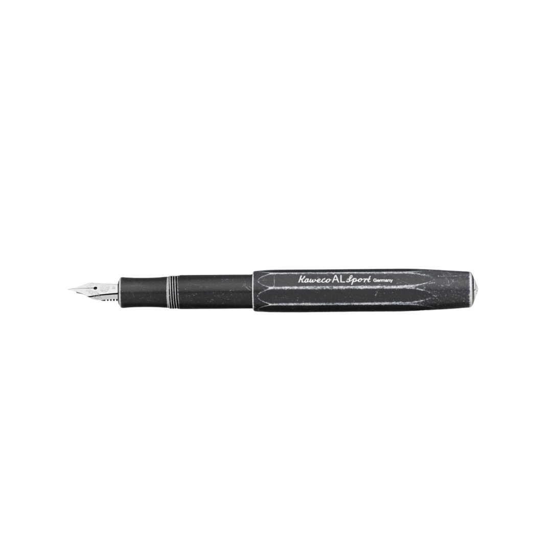 Kaweco AL Sport Stonewashed Fountain Pen - Black — nib close-up